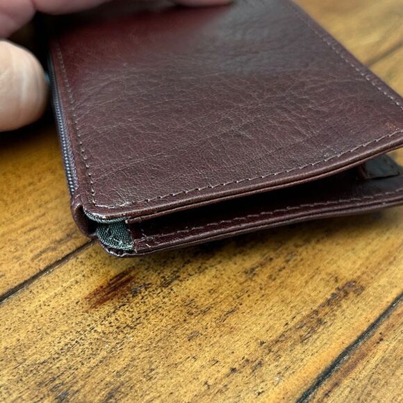 Y2K Pelle Studio Brown wine Leather Wallet pencil case - Picture 3 of 7